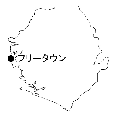 シエラレオネ共和国無料フリーイラスト｜首都名(白)