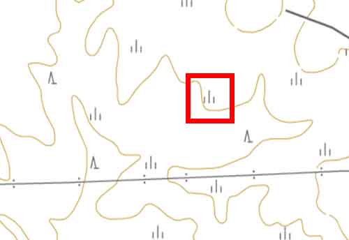 地形図に描かれた地図記号 荒地