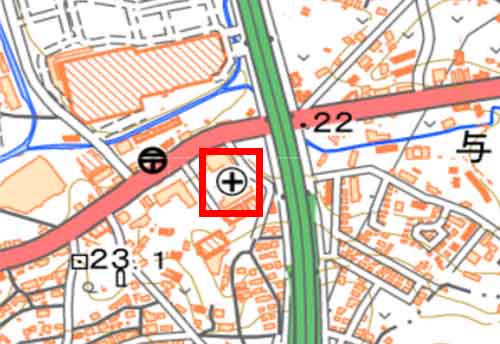 地形図に描かれた地図記号 保健所
