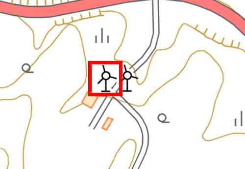 地形図に描かれた地図記号 風車