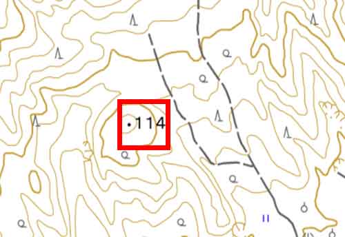 地形図に描かれた地図記号標高点