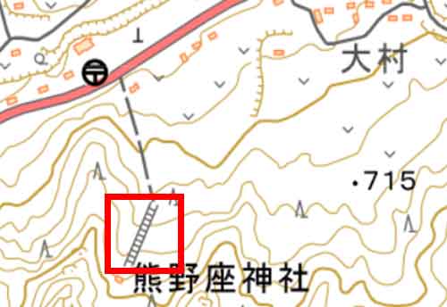 地形図に描かれた地図記号 石段