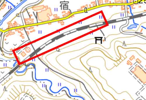 地形図に描かれた地図記号 JR（複線）