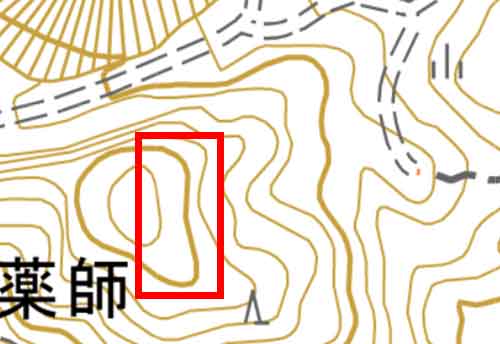 地形図に描かれた地図記号　計曲線