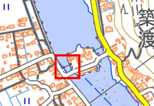 地形図に描かれた地図記号 水門