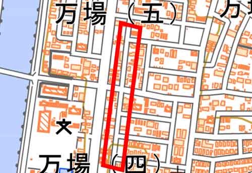 地形図に描かれた地図記号 1車線道路