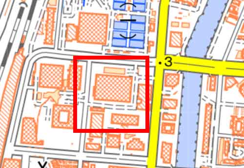 地形図に描かれた地図記号 中高層建築街