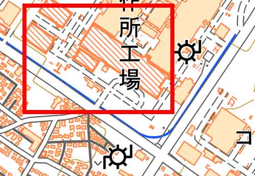 地形図に描かれた地図記号 独立建物（大）