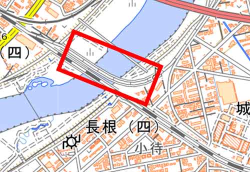 地形図に描かれた地図記号 建設中又は運行休止中の鉄道(JR線)